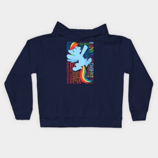 Many Words of Rainbow Dash Kids Hoodie